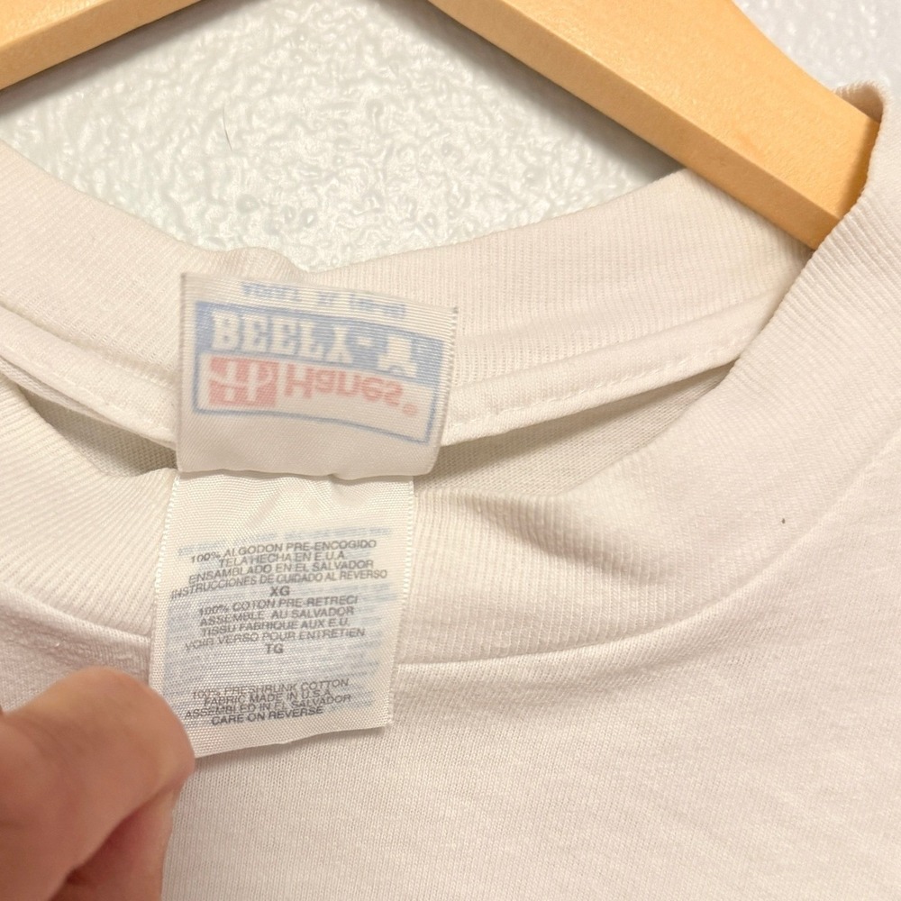 Vintage Disney T-Shirt XL White VoluntEARS Mickey Mouse Hanes Beefy-T 90s Retro - Picture 4 of 6